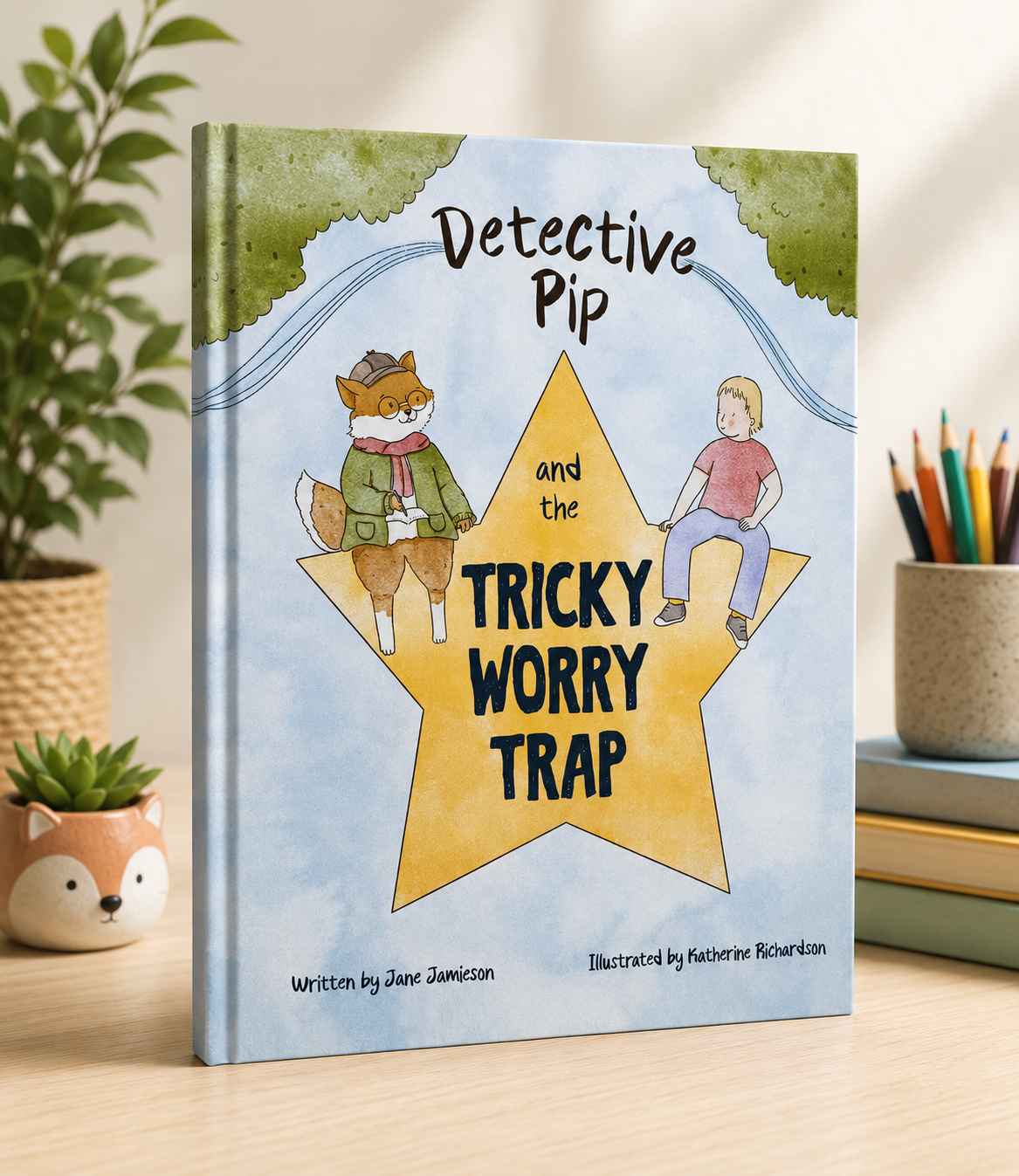 Detective Pip and the Tricky Worry Trap hardcover book